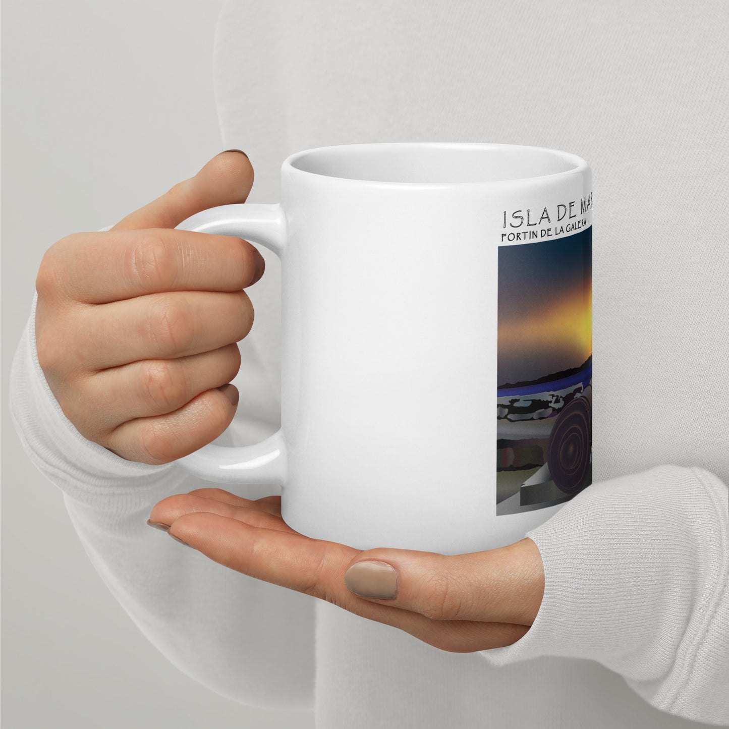 White glossy mug Fortín de la Galera Margarita
