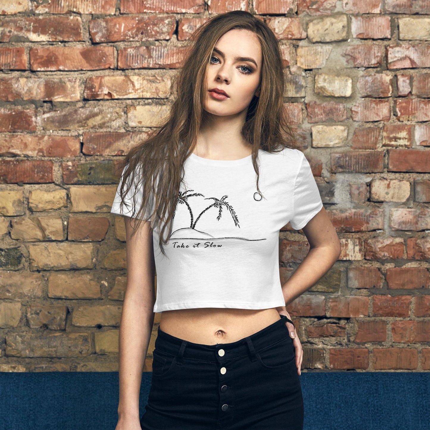 Take it Slow Dark Women’s Crop Tee