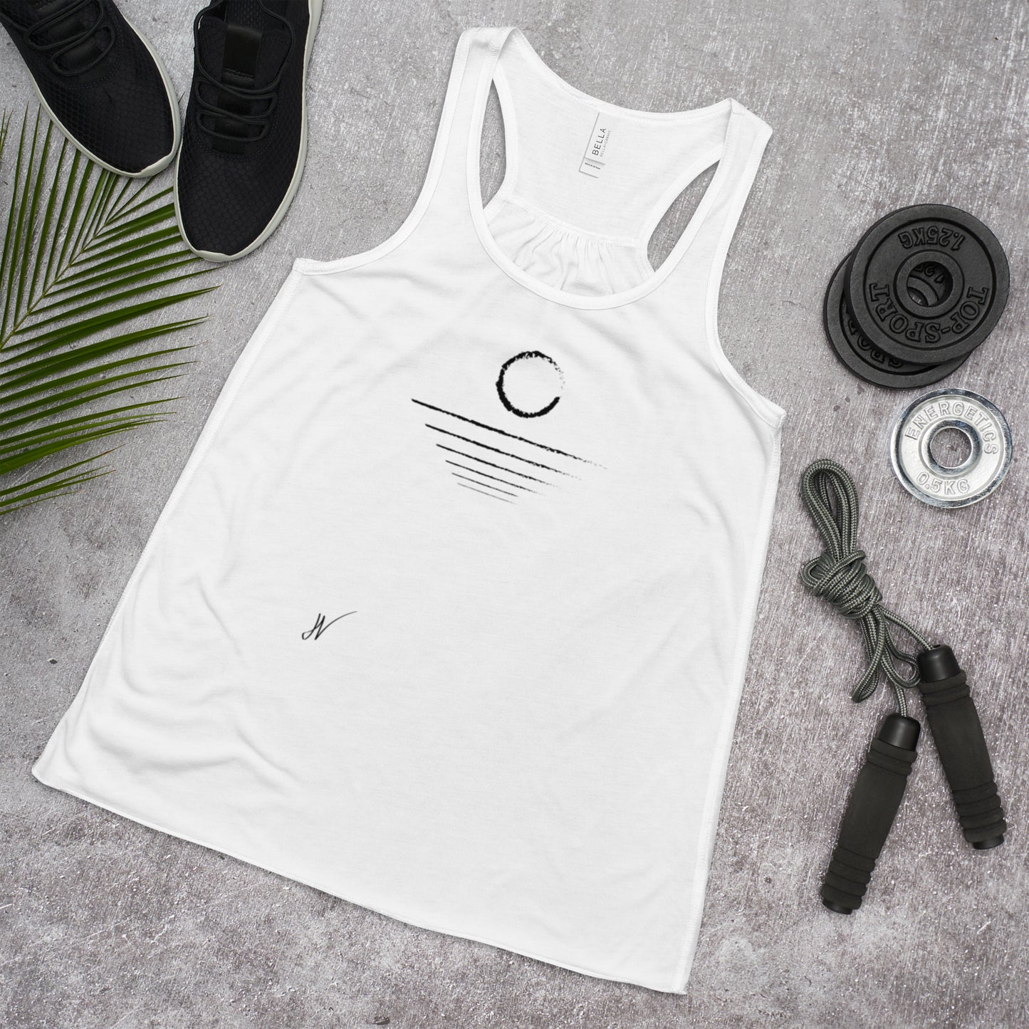 Camiseta sin mangas con espalda cruzada fluida para mujer Crepúsculo