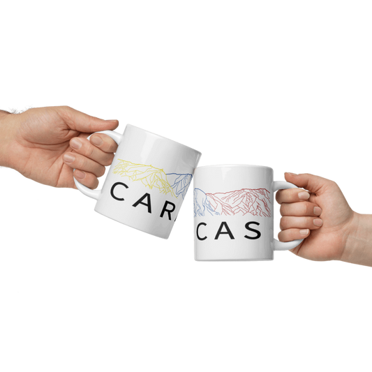Taza blanca brillo Caracas Tricolor
