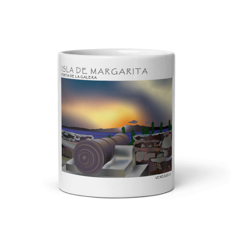 White glossy mug Fortín de la Galera Margarita