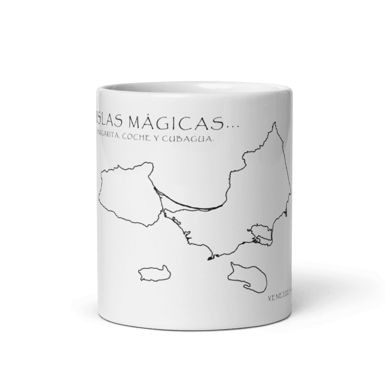 White glossy mug Islas Mágicas Venezuela
