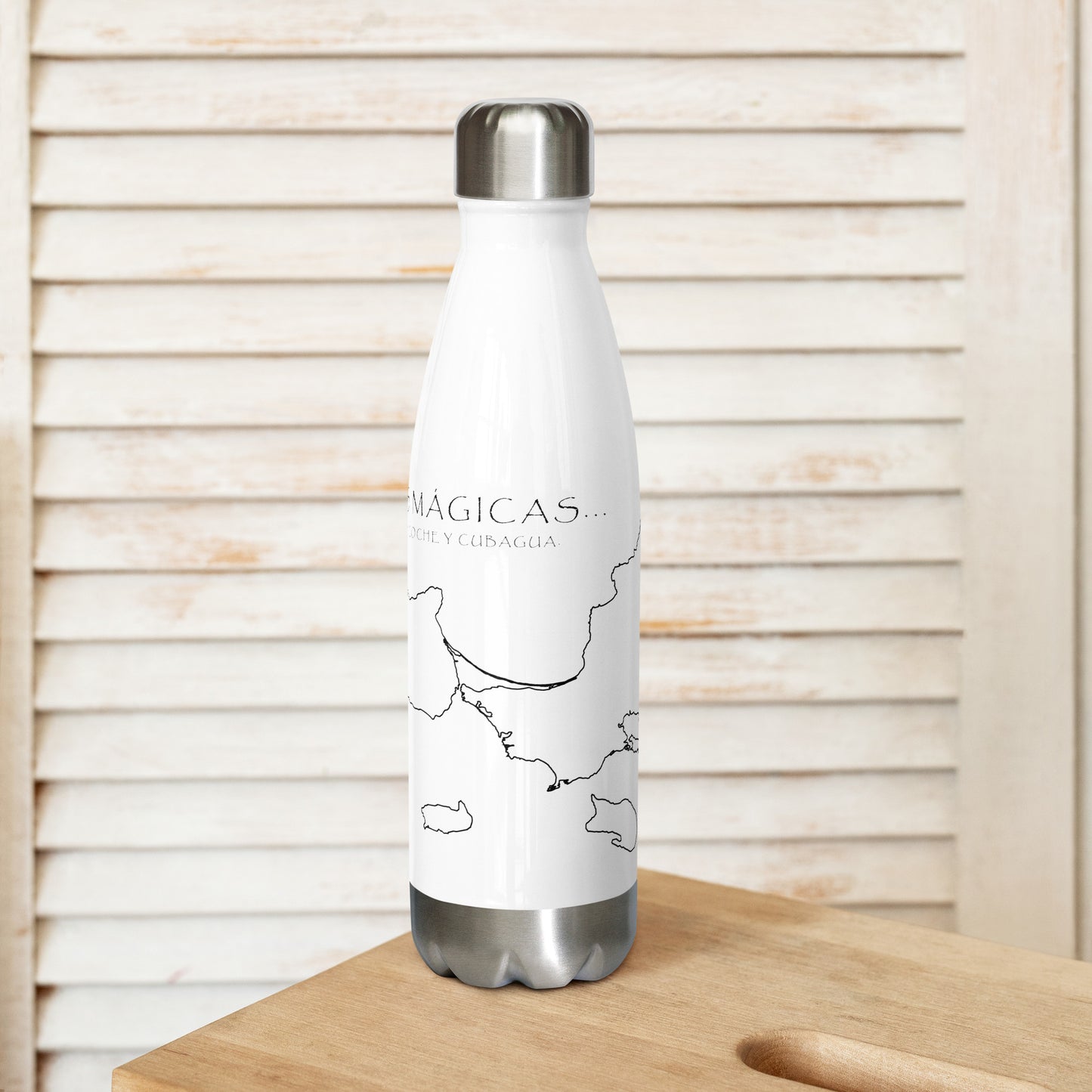 Stainless steel water bottle Islas Magicas Venezuela White
