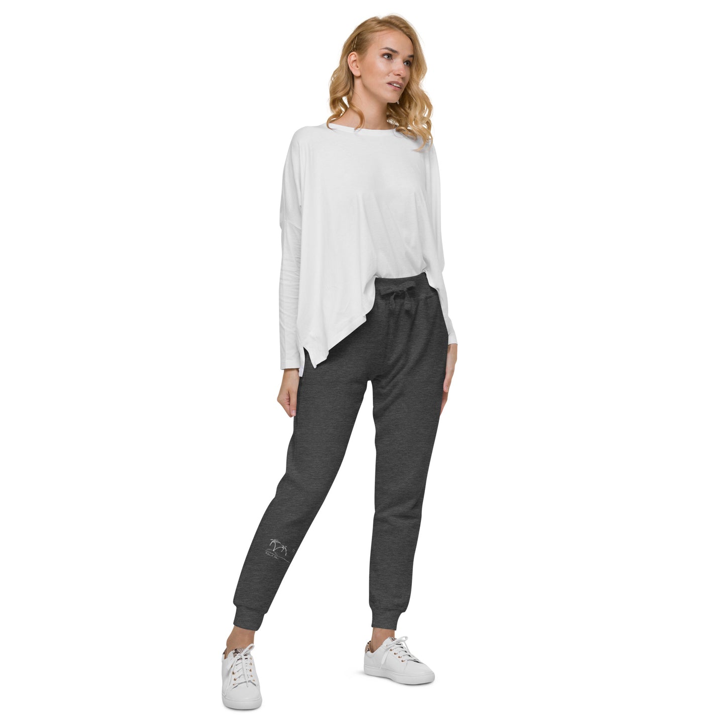 Take it Slow White Unisex fleece sweatpants