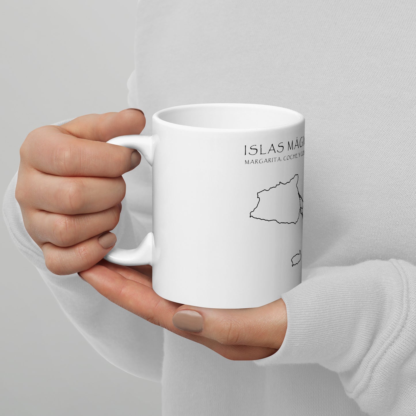 White glossy mug Islas Mágicas Venezuela