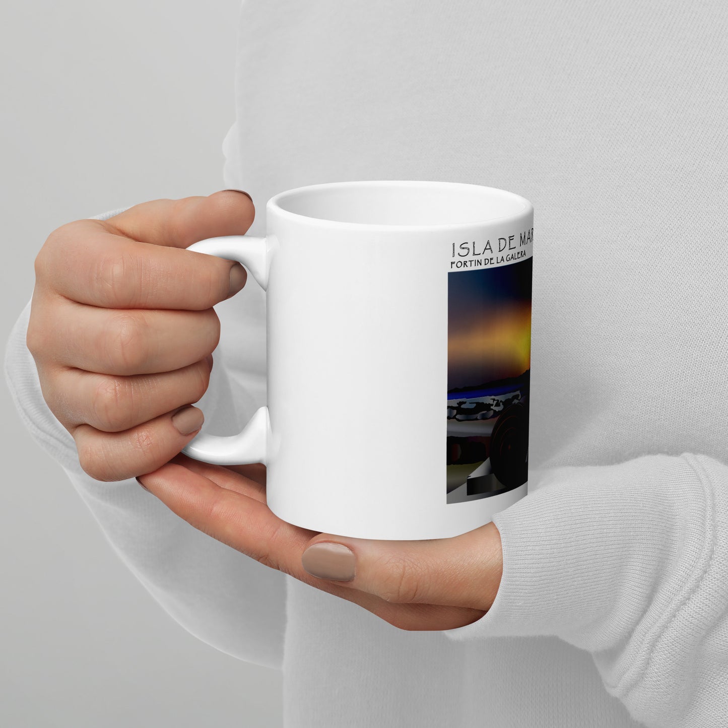 White glossy mug Fortín de la Galera Margarita