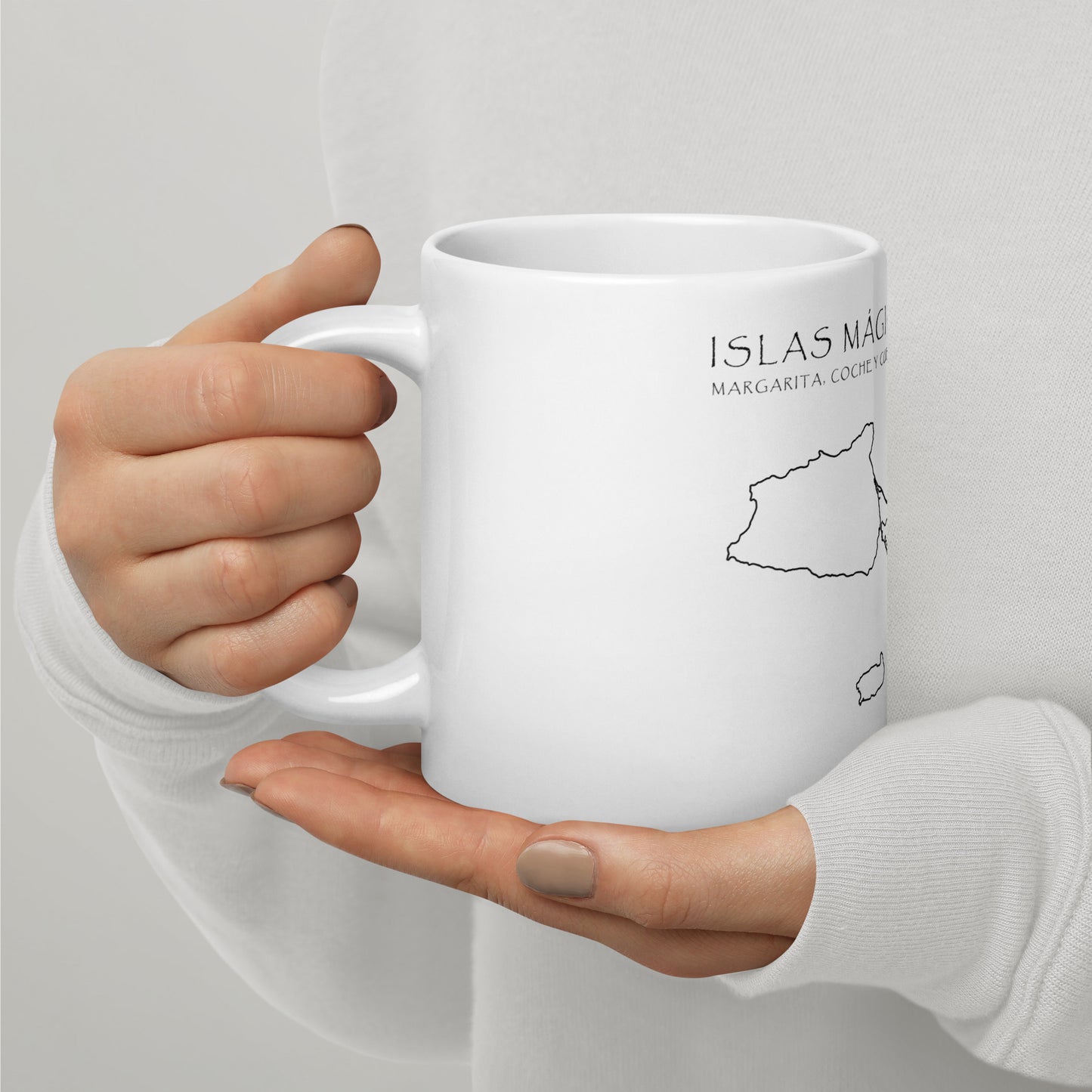 White glossy mug Islas Mágicas Venezuela