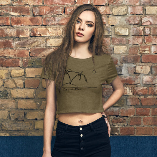 Take it Slow Dark Women’s Crop Tee